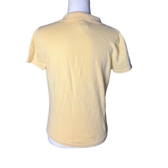 Light Yellow Talbots Knit Cotton-Blend Polo Small - Picture 2 of 5